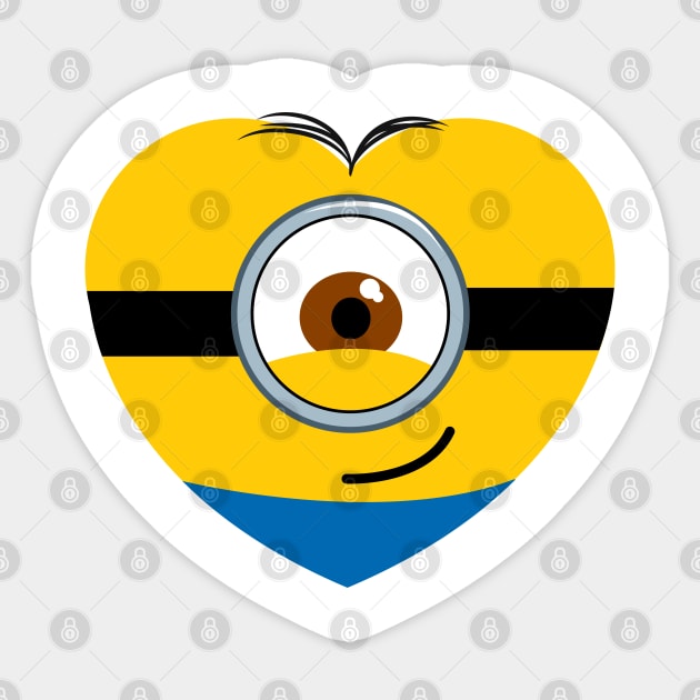 minion heart Sticker by samuzai